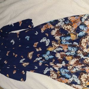 GYALWANA Size Medium Blue Dress 👗 🦋 Butterfly Design 🦋